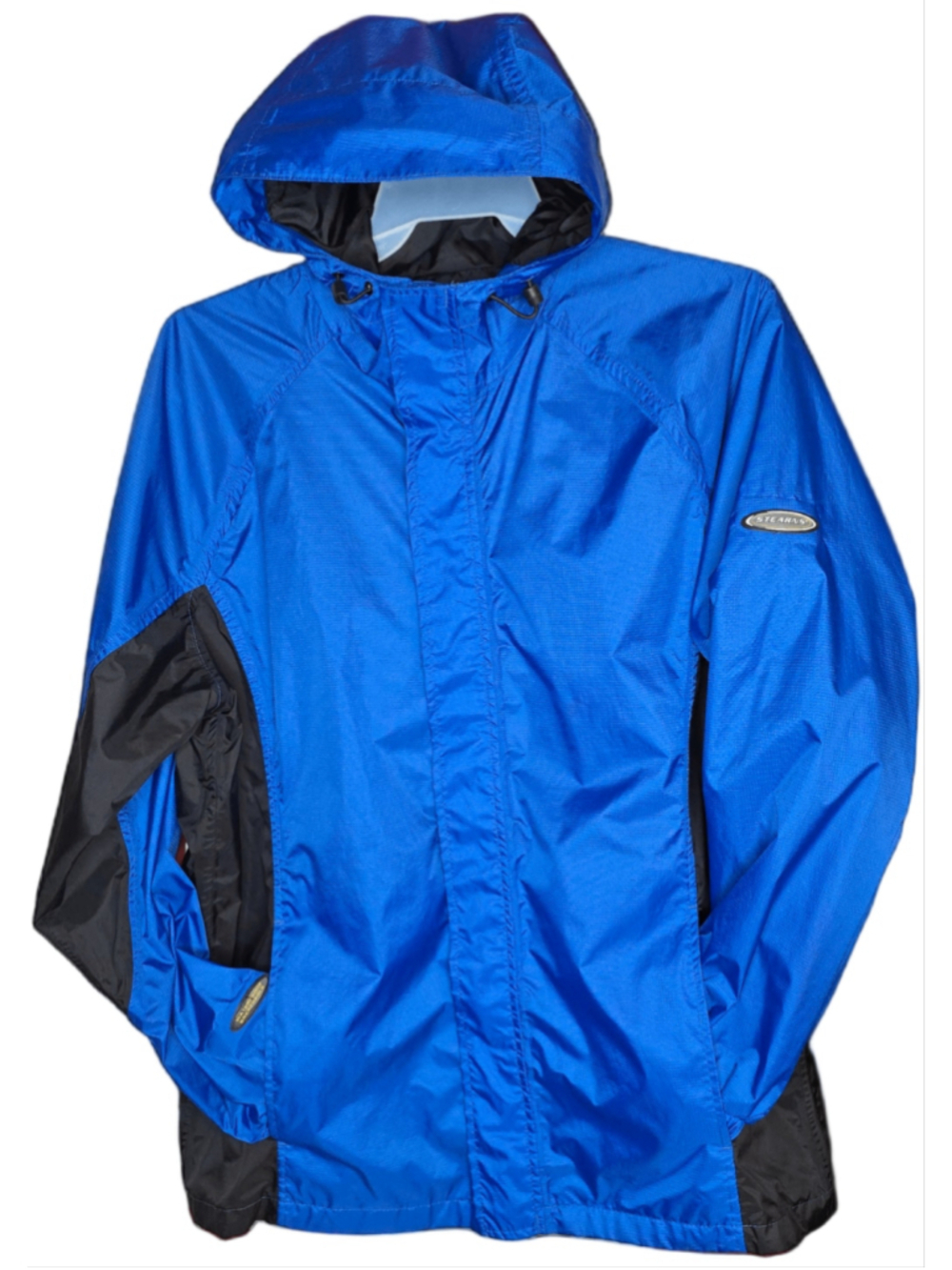 Stearns Dry Wear Blue Black Hooded Rain Jacket Men’s Large Nylon Shell